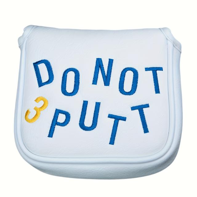 TEMU Humorous Golf Putter Cover With "don't Putt" Design - Durable White , Magic Tape Closure, Perfect Gift For Golfers, Golf Bag Cover, Golf Accessories, Golf Accessory, Quality Embroidery