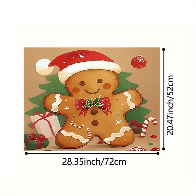 TEMU [stove Top Protector] Festive Gingerbread For Man And Christmas Tree Heat Mat For Decor And Gift Heatresistant Protector, Stove Decor