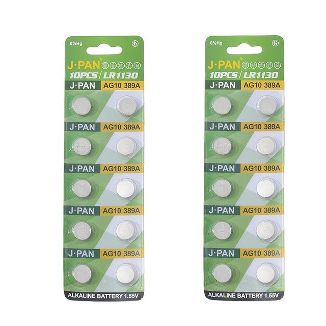 TEMU 20/40/60pcs Ag10 Lr1130 Lr54 Alkaline Button Batteries | 1.5v/1.55v Non-rechargeable Coin Batteries For Watches, Remotes, Rvs