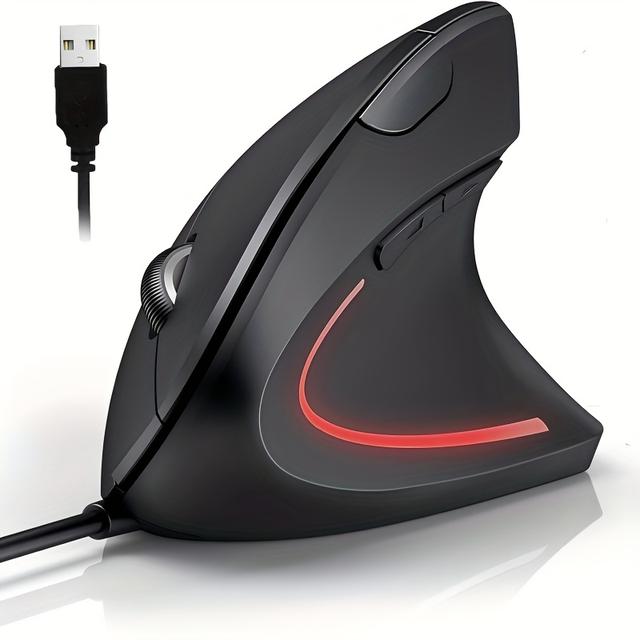 TEMU 1.5-meter Ergonomic Wired Optical Gaming Mouse With Lighting, Silent Operation, Comfortable Design, Genuine Product, No Delay, Adjustable , Illuminated Mouse