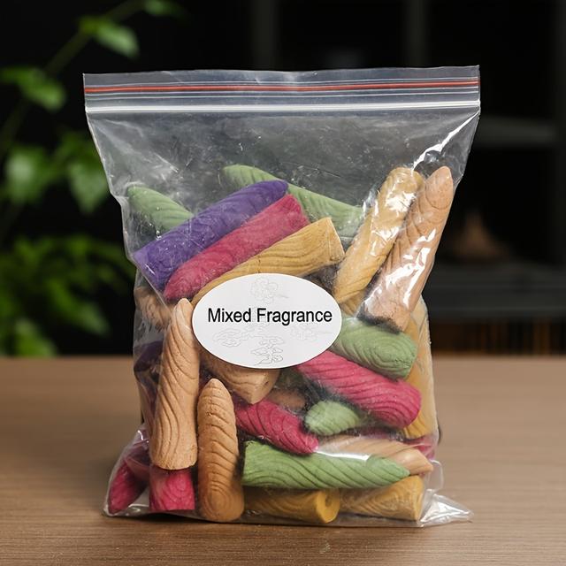 TEMU عود بخور برائحة الصندل - تحتوي على 40 عود بحجم كبير، يحترق لمدة 25 دقيقة، علاج بالروائح لديكور المنزل، التأمل، اليوغا، تعتيم الروائح، مثالي كهدايا لعيد الميلاد وهالوين