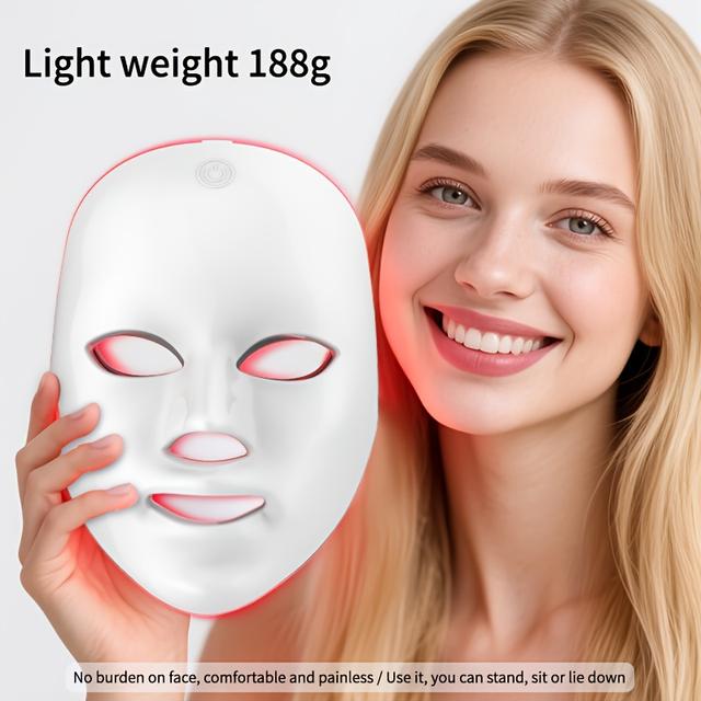 TEMU 7-color Facial , Portable Skincare Equipment, Home Beauty Care Tool, Usb Rechargeable, A Gift For Girlfriend And Valentine's Day