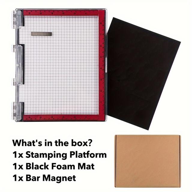 TEMU Design Photopolymer With Printed Guides For Multi-use Stamp Positioning Tool Die Cut Letters Centering Diy Craft