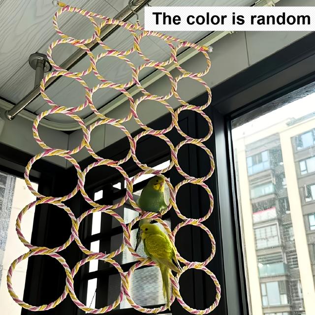TEMU 1pc Columpio de Percha para Loros - Aleación de Hierro Duradera, Ideal para Guacamayos, Cacatúas y Aves Pequeñas, Columpio, Colgante, Juguetes para Loros