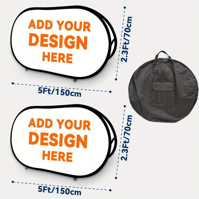 TEMU Custom Racks, A Frame Banner Stand, Custom Banner, Pop Up Banner, Outdoor Advertising Oval Shape A Frame, Suitable For Business Promotions, Sports, For Trade Shows Sport Match Event