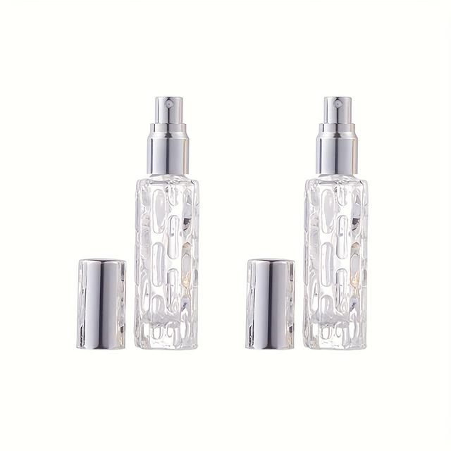 TEMU ชุดขวดสเปรย์น้ำหอมแก้ว 2 ขวด ขนาด 15 มล. แต่ละขวด มาพร้อมหัวสเปรย์อลูมิเนียม, ไม่มีกลิ่น และเติมได้, เหมาะสำหรับบ้าน, ท่องเที่ยว, งานแต่งงาน, และของขวัญวันเกิด