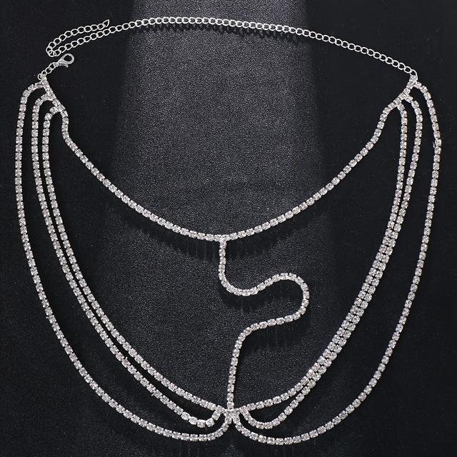 TEMU Exaggerated Female Head Face Chain Jewelry Rhinestones Inlaid Elegant Female Gift