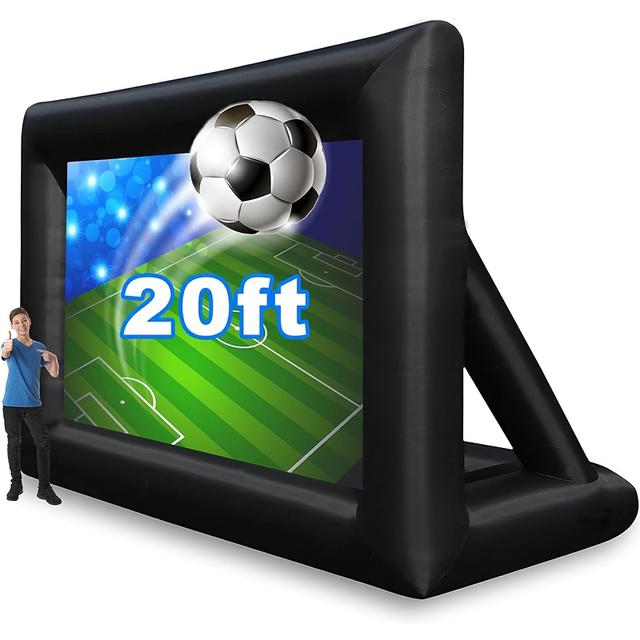 TEMU 20ft Inflatable Projector Screen - Indoor/outdoor Use With Blower, & Carrying Bag - Portable Front/rear Projection