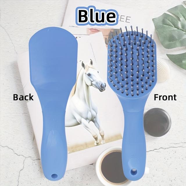 TEMU And Tail Comb With Non-slip Grip & Round Comb Teeth - Ergonomic Handle, Durable Pp Material, Gentle Detangling Brush For All Breeds, Ideal For Grooming Horses, Ponies, Miniature Horses