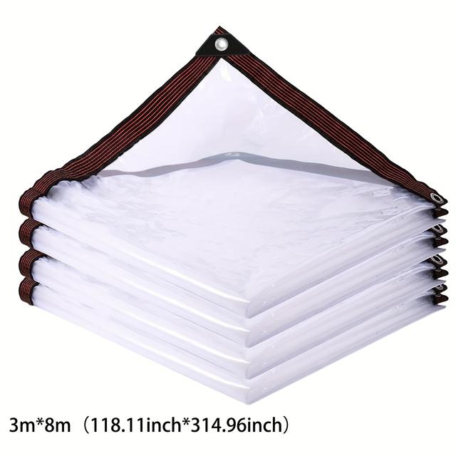 TEMU 1개 118.11x275.59인치 & 118.11x314.96인치 투명 방수 타프, 산업용 헤비듀티 투명 PVC 강화 가장자리 및 금속 고리, 대규모 적용, 창고, 건설용 타프, 대규모 커버링,창고 커버,메탈 그로멧 타프,헤비듀티 디자인,두꺼운 플라스틱,튼튼한 구조,보호 시트, 타프,산업용 사용자,건축가들