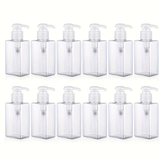 TEMU 12 stuks 100ml /3.4oz Mini Reisflesjes Kleine Dispenser Plastic Lotiondispensers Lege Vierkante Toilettascontainers (/Roze)
