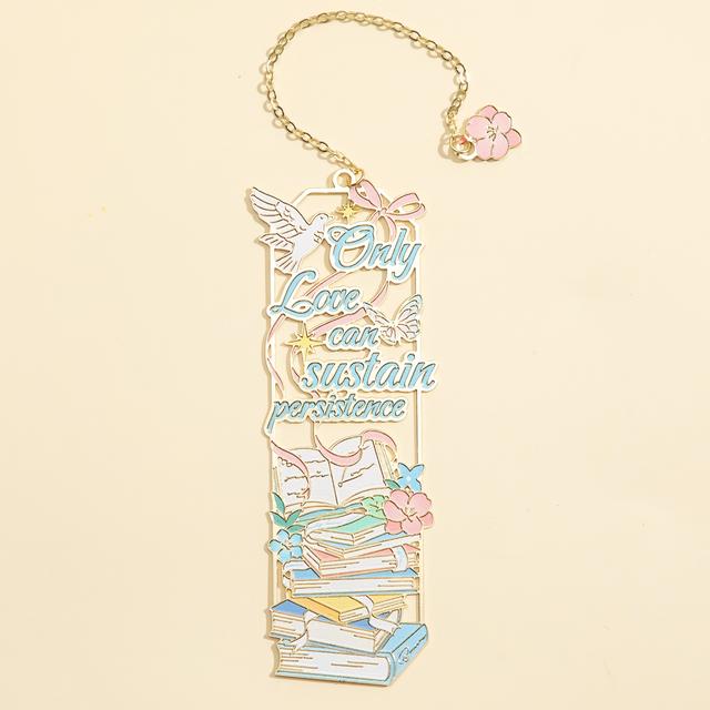 TEMU 1개 귀여운 금속 책 더미 북마크 - 독서 추적기, 책 애호가 선물, 여성용 북 용품