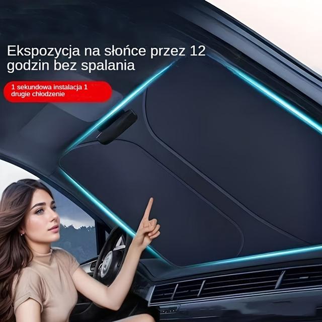 TEMU Parabrisas de sol de titanio plateado para el parabrisas - Plegable, protección UV, aislamiento térmico, visor de sol portátil para coche - Protección térmica contra para el parabrisas