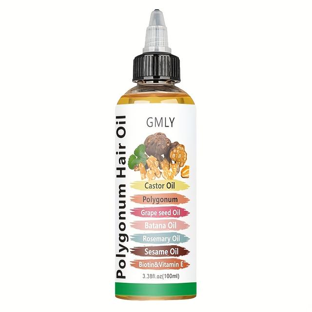 TEMU Hair Oil With Castor Oil, Grape Seed Oil, Batana Oil, Rosemary Oil, Sesame Oil, Biotin - Nourishing And Moisturizing Hair Care For Strong, Thick, Hair, Hair Nutrient Solution