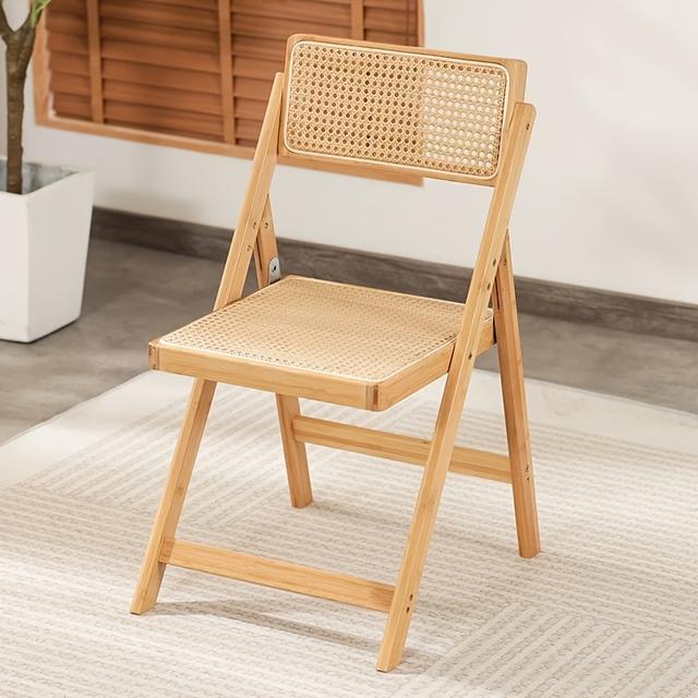 TEMU . Moderner Bambus Klappstuhl | Robuste Struktur, Natürliches Finish, Ideal für Zuhause oder Büro, Keine Montage erforderlich, Trägt bis zu 330 lbs