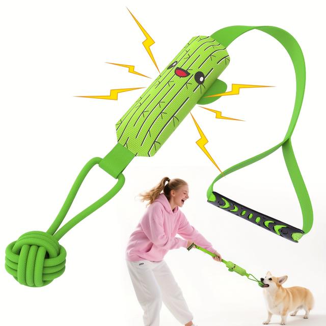 TEMU Dog Chew Rope Toy Knot Ball - Durable Chew Toy For Large Breed Dogs, Interactive Pulling Toy