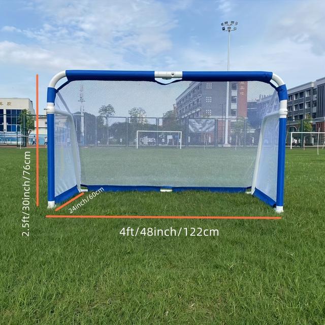 TEMU 1 Foldable Portable Aluminum Alloy Soccer Goal | Training Gate Entertainment Small Training Gate Football Goals - 2 Sizes, And Yellow, Unisex-adults, Home Use