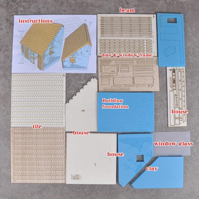 TEMU A Static Scale Model Kit For Assembling Brick-concrete Houses, Featuring A Scene For A 1/35 Or 1/32 Scale Diorama