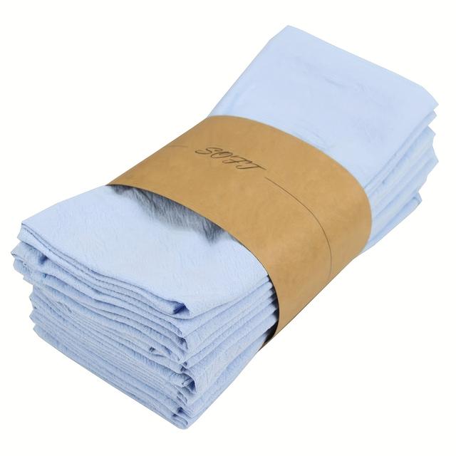 TEMU 6pcs Wash Crepe Cotton Cloth Napkin, 40cm*40cm/16"*16" Square Cloth Napkin Suitable For Dinner Parties, Parties, Cocktail Parties, Weddings