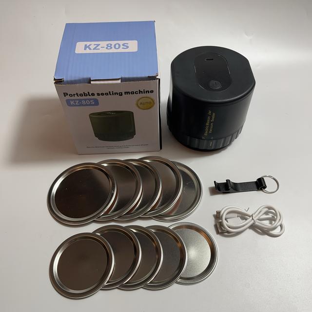 TEMU Elektromos Mason Jar vákuumozó készlet, USB-ről tölthető, 10 fedővel széles szájú és normál szájú üvegekhez, vákuumozó eszköz konzervált élelmiszerek tárolásához