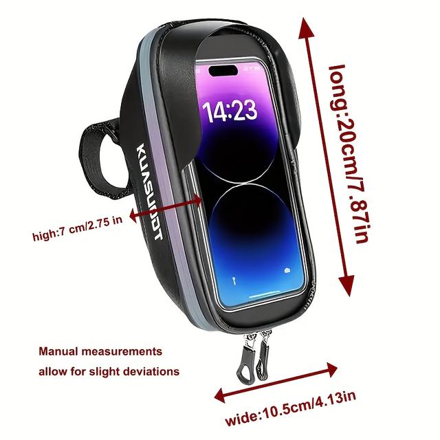 TEMU High-quality Eva Hard Shell Bicycle Bag With A Touch Screen Adjustable Handlebar Bag, Accommodating Phones Up To 6.9 Inches, Versatile For Types Of Bikes