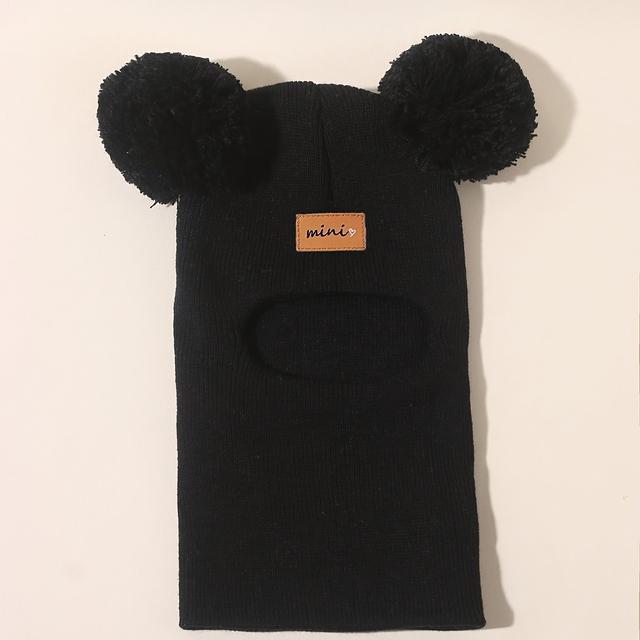 TEMU 1pc Beanie Hat With Ear Flaps & Double Pom-poms - Stretchable Knit For &, Winter Warm Ear, Unisex For Christmas, Chinese New Year, Outdoor Activities (hand Washable)