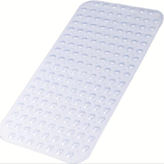 TEMU 1 stuk Badmat en Douchemat, 15x27.6 Inch/38x70cm Antislip Badkamer Mat met Zuignappen & Afvoergaten voor de Badkamer, Wasbaar in de Machine, Massage Badmatten, Zwart/Wit/Grijs/Helderblauw