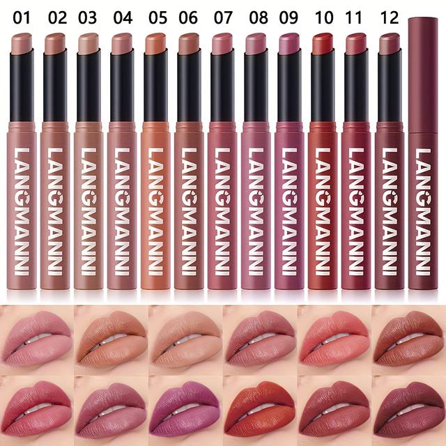 TEMU A Set Of 12 Moisturizing Lipsticks Featuring Matte , Easy To Apply Lip Balms, And Lip Glosses With Shine