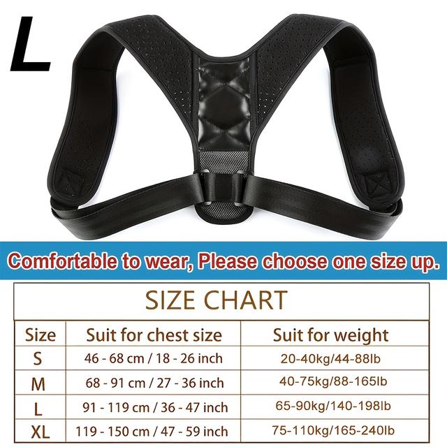 TEMU 1pc Back Brace Posture Corrector For Women And Men - Adjustable Upper Back Support And Shoulder Back Brace For Neck, Clavicle, Shoulder, Back Posture Support - Breathable