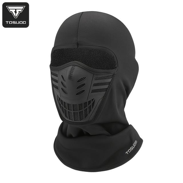 TEMU Thickened And Fleece-lined 3d Face Mask Hood For Autumn And Winter, Breathable Full-cover Cap For Cycling And Motorcycle S