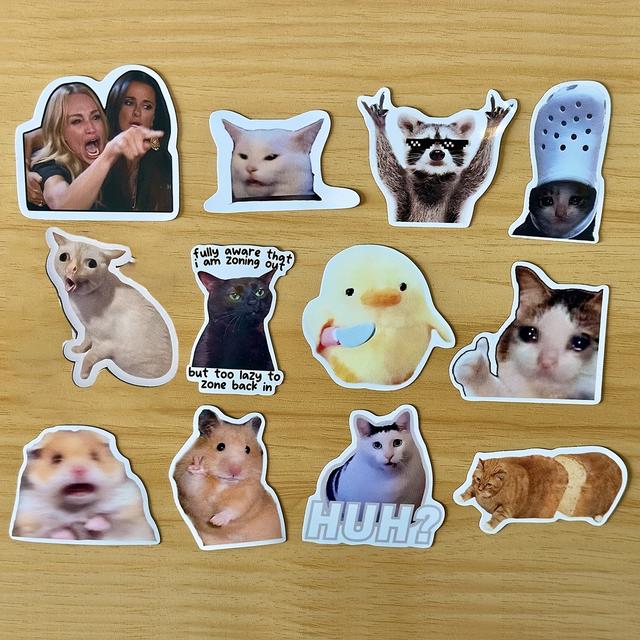 TEMU 12pcs Fridge Magnets - Funny Memes Decoration - Refrigerator Magnets - Decorative Magnetic Stickers For Locker Garage Fridge Mailbox Car Metal Door