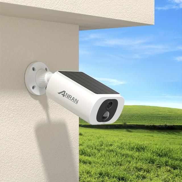 TEMU Anran Solar Security Camera, Garden Monitoring, Outdoor, Wireless Wifi, Battery Powered, Waterproof, Color Night Vision, Pir Motion Detection, 2 Way Audio