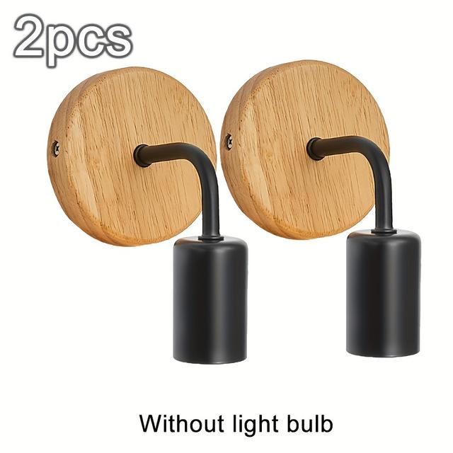 TEMU 1/2pcs Rustic Metal Wall Lamp With E27 Base, Semi-flush Mount, 60w, No Bulb Included, Weilim Brand, 110v-240v