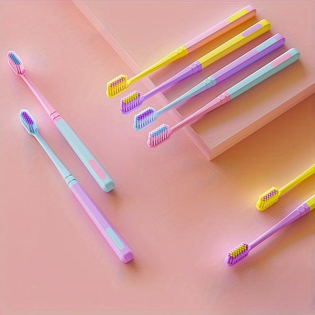 TEMU Juego de 8 cepillos de dientes de cerdas suaves para dormitorios de