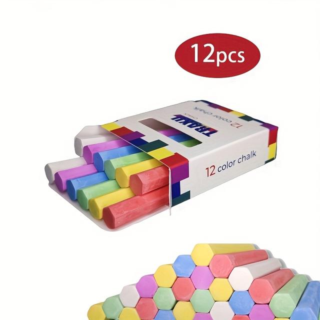 TEMU Színes Kréta, Hatoldalú Mosható Járda Kréta, Varrókréta, Tábla- és Rajzolókréta Beltéri és Kültéri Használatra