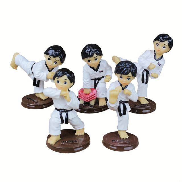 TEMU 5 Taekwondo Statue Ornaments Korean Traditional Souvenirs Taekwondo Gymnasium Training Hall Decoration Gifts