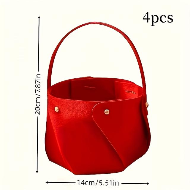 TEMU 4 unidades de canastas de almacenamiento de tela de estilo Art Deco, canastas multifuncionales no impermeables con asas y tapas, para la organización del hogar y