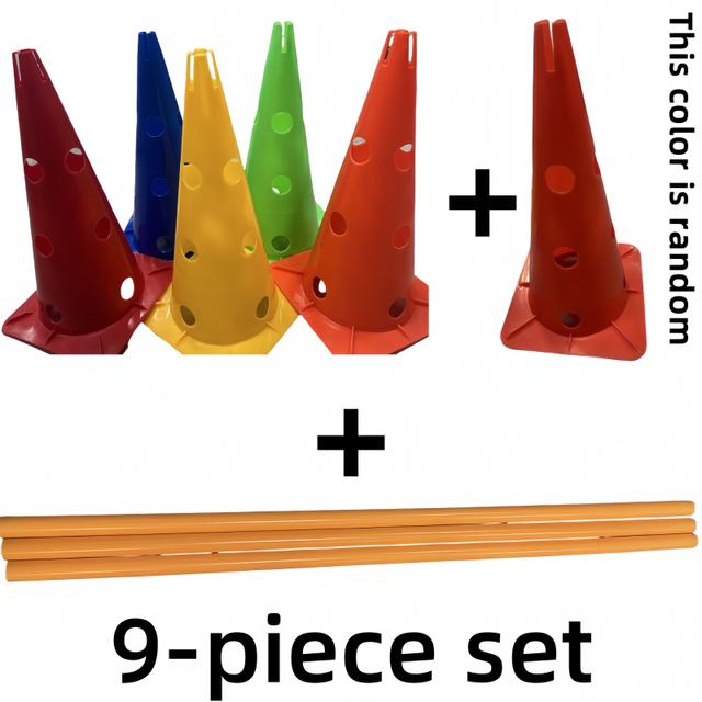 TEMU 9-teiliges Fußball Trainings Set mit Marker Kegeln und Helfern