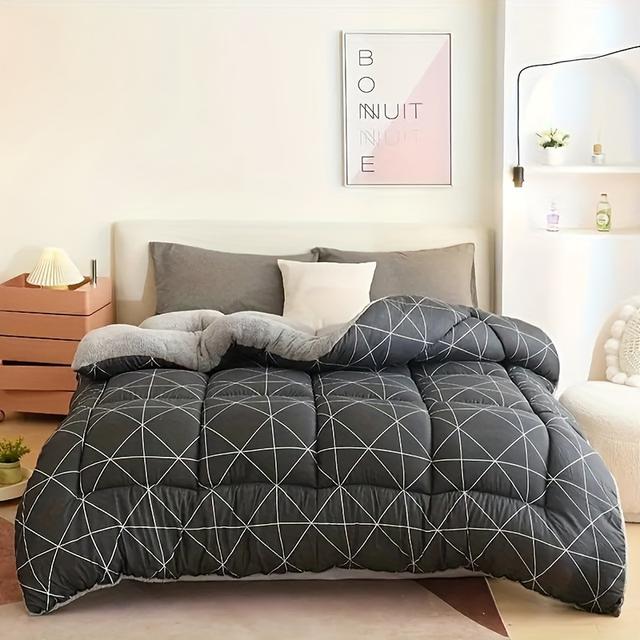 TEMU A Thickened Quilt Suitable For All , Featuring Ultra- And , Machine Washable, Perfect For Dorms And Bedrooms , Autumn, And Winter