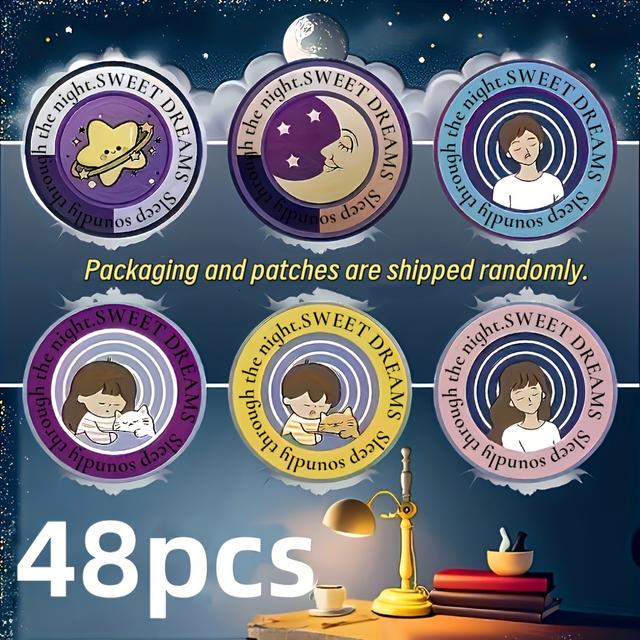TEMU 48pcs Magnesium Night Patches, Herbal Scent, Soft & Skin-friendly, , Portable For Travel, Ideal Gift