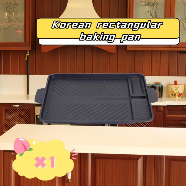 TEMU Korean Maifan Stone Bbq Pan, Home-use With Sauce Tray, Multi-functional Grilling Pan With Striped Aluminum Grilling Pan, Suitable For Home Grilling, Used With .