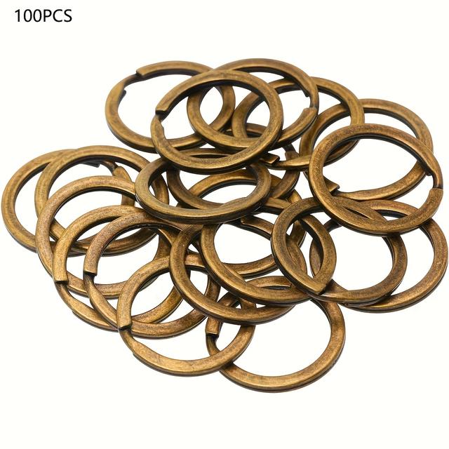 TEMU 50/100 Flat Keychains, Split Keychains, 1 Inch Keychains For Home, Car, Office, Diy Crafts, Dogs And Other Split Keychain Accessories