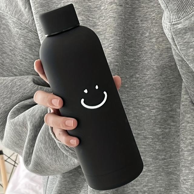 TEMU 1pc Stainless Steel Insulated Water Bottle, Hand Wash, Reusable, Round, Multipurpose, Portable, Office And Travel-friendly, No Electricity Needed, Lid Included
