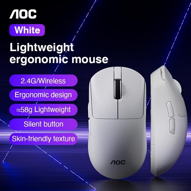 TEMU AOC 58g ultraleichte kabellose Gaming-Maus, leiser Klick, ultraschnelle Reaktion, ergonomisches symmetrisches Design