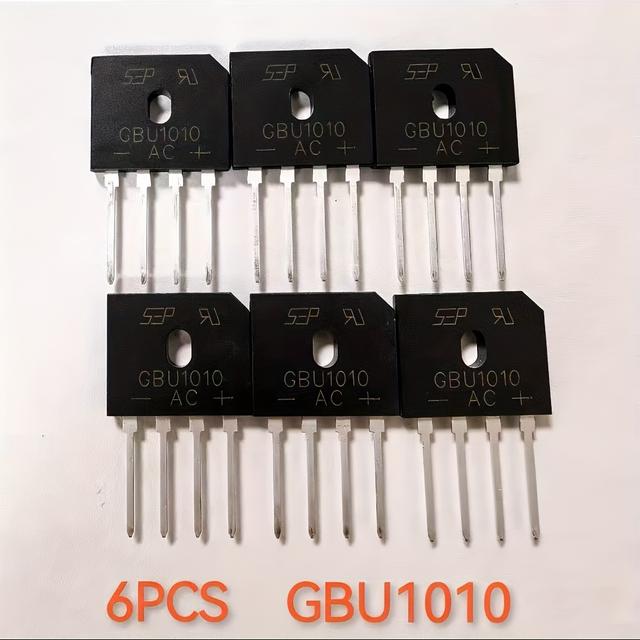 TEMU 6ks GBU1010 10A DIP4 Diody Mostní Smyčkový Obvod Smyčkový Most