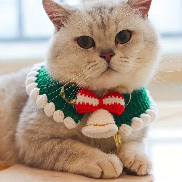 TEMU Pet Scarf For Cats And Dogs - Cute Christmas Atmosphere Decoration