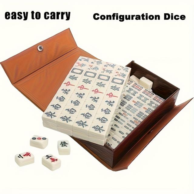 TEMU Compact Mahjong Set - Travel And Board Games! As Halloween, Chrismas Gift