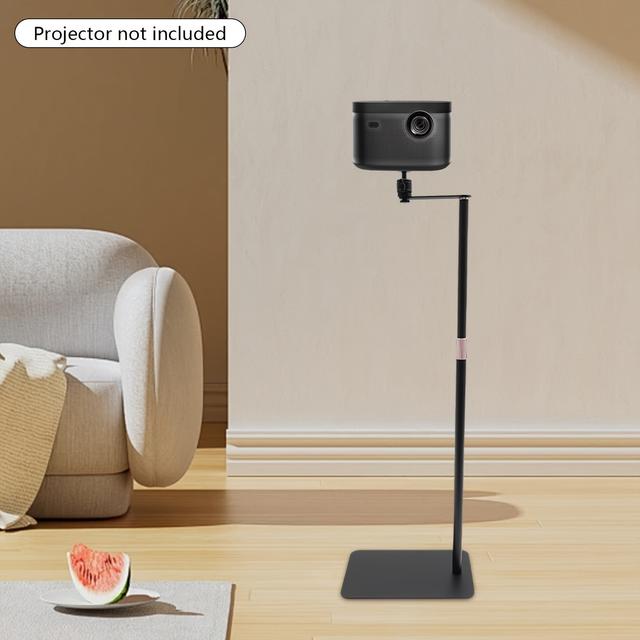 TEMU Adjustable Projector Stand With 360° Rotation, Carbon Support Rod & Stable Metal Base, Height Adjustable 60-120cm (23.62-47.24 Inches), Black, Compatible With Projectors With 1/4" Screw Hole