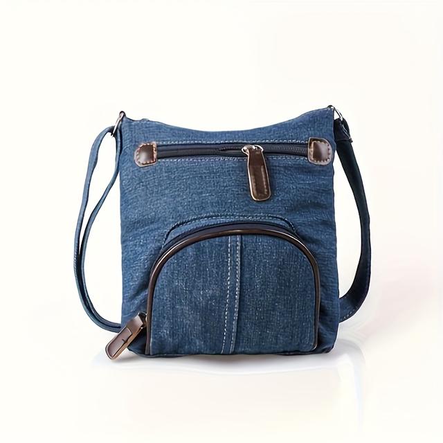 TEMU Ženská módní kabelka přes rameno s více kapsami, nastavitelný popruh ve vintage stylu