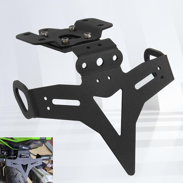 TEMU 1pc Universal Motorcycle Tail Trim License Plate Frame Fender Eliminator, Aluminum Alloy With Painted Surface Treatment, Compatible With Kawasaki - Motorcycle Accessories